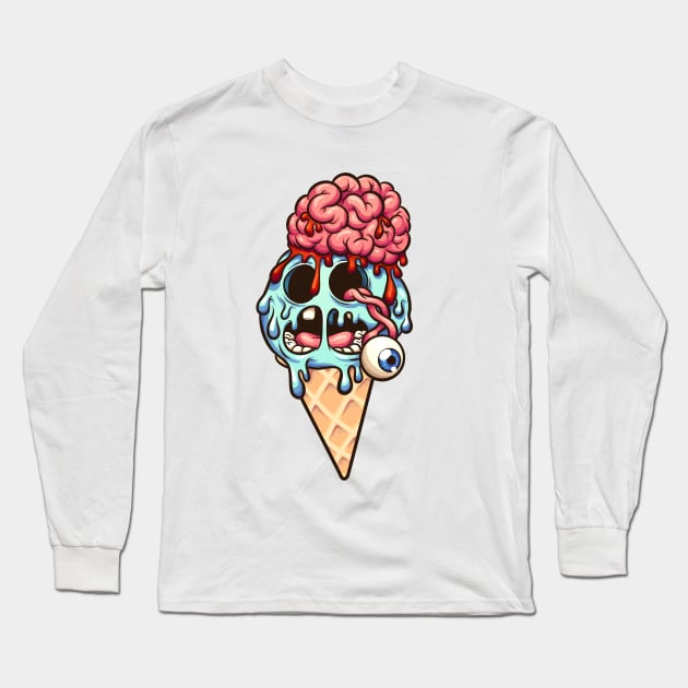 Zombie ice cream Long Sleeve T-Shirt by memoangeles